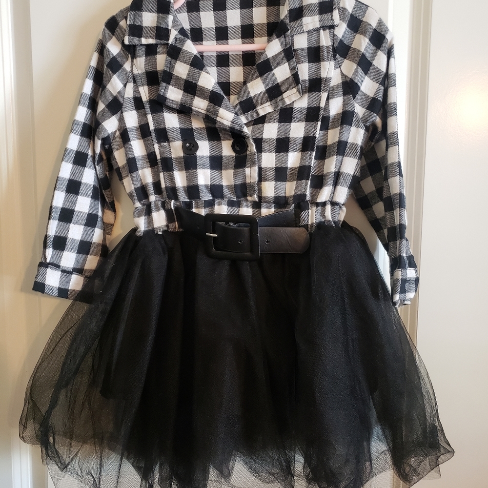 Buffalo print tutu dress with belt